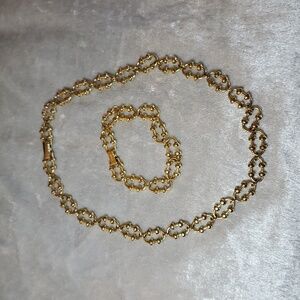 Vintage 1978 AVON Versitile Links Gold Chain Necklace and Bracelet Set
